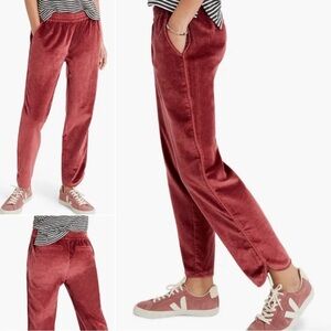 Madewell Velvet Joggers in Rose